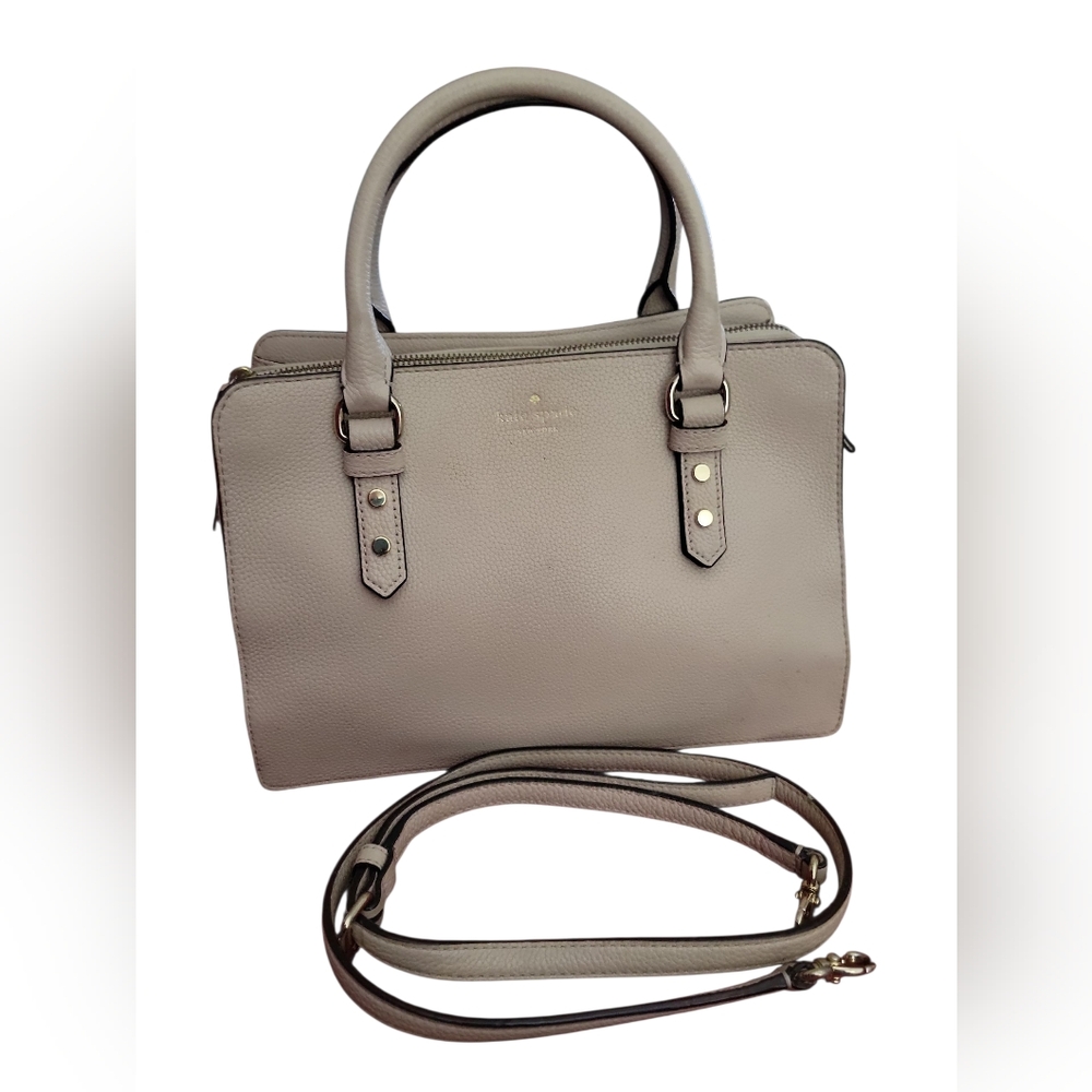 Kate Spade Taupe Satchel With Removeable Crossbody Strap W/Dustbag